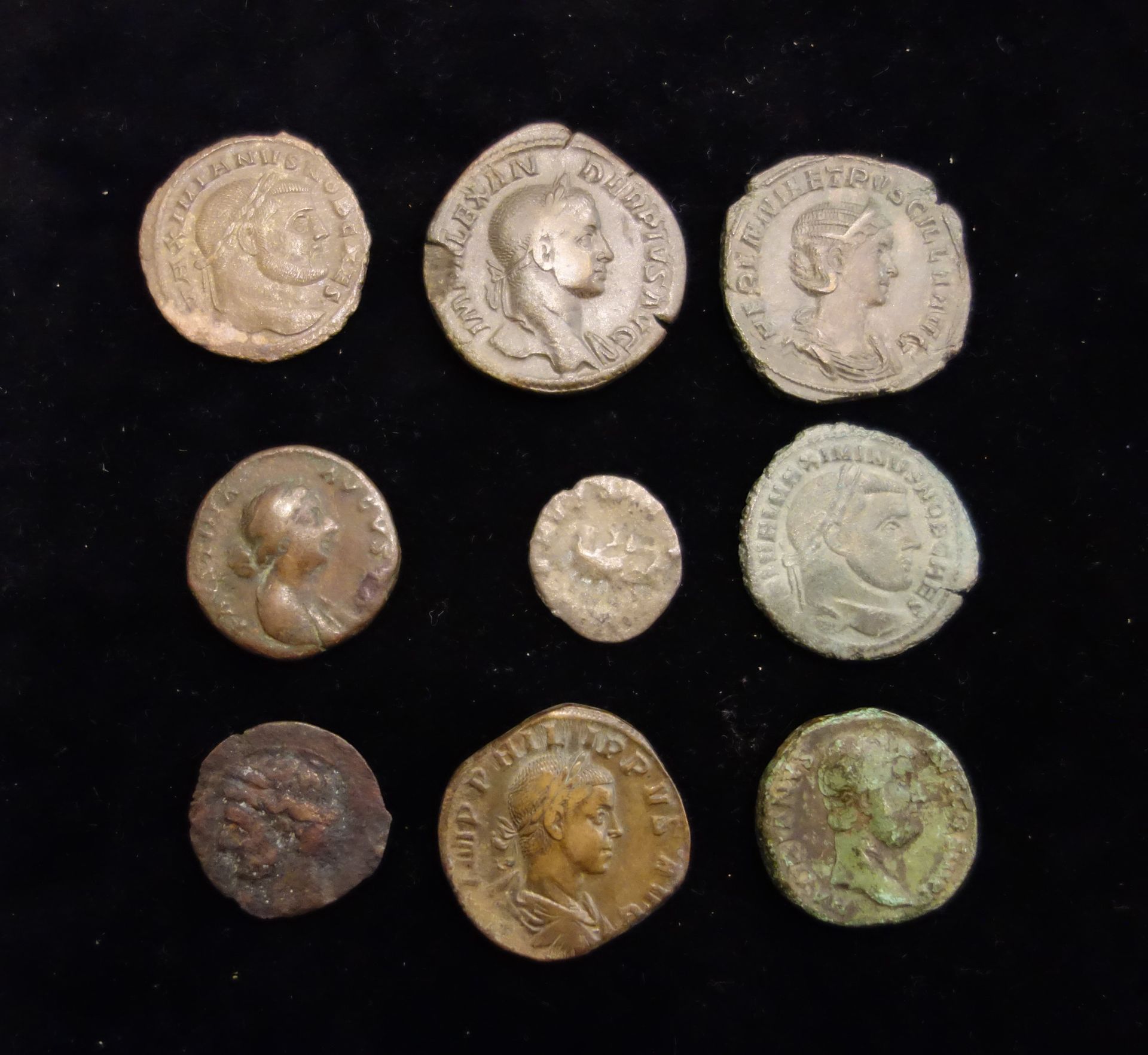Null Sesterzen, as: Hadrian, Faustina jung, Alexander Severus, Philipp, Etruscil&hellip;