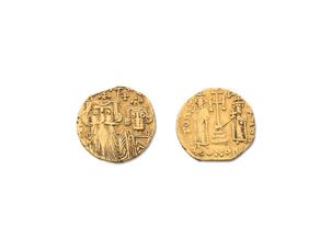 Null CONSTANT II and CONSTANTIN IV (641-668). Solidus. Constantinople.
Crowned f&hellip;