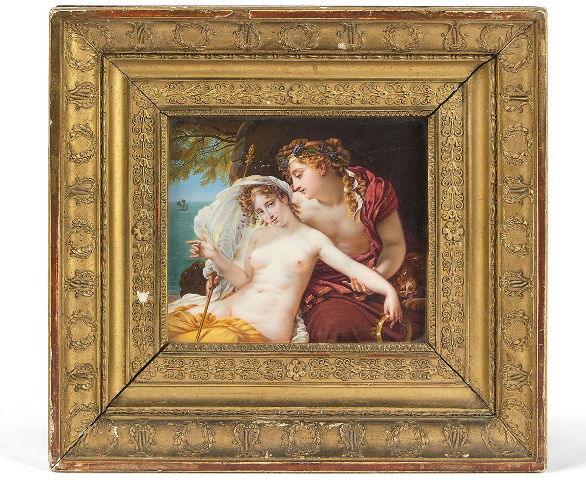 Rosalie RENAUDIN (active 1819-1824) Bacco e Arianna (1823). 

 Miniatura rettang&hellip;
