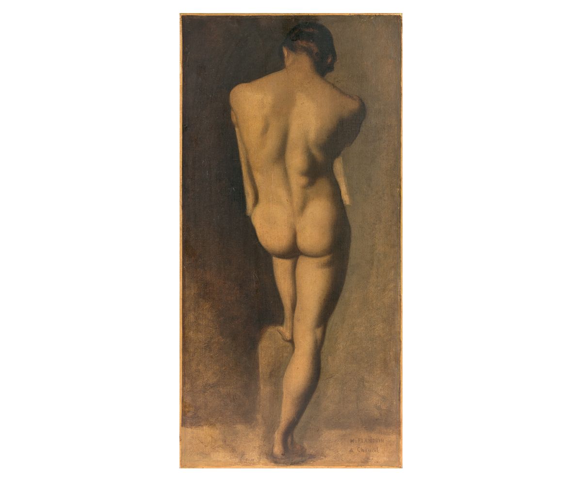 Hippolyte FLANDRIN (1809-1864) Study of the back
Paper mounted on canvas, signed&hellip;