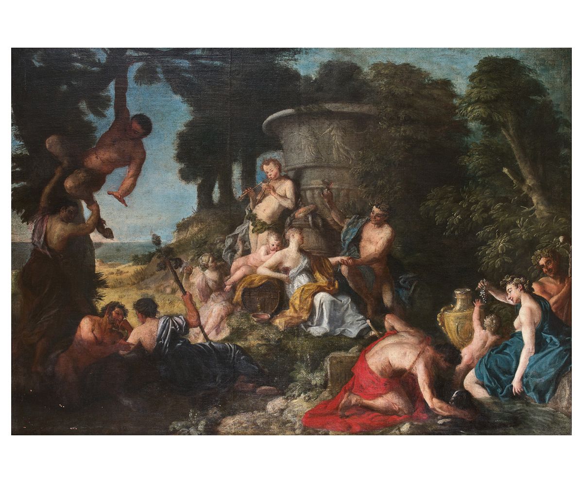 Jean-Jacques SPOEDE (Anvers 1680-1757), attribué à 纳克索斯岛上的巴克斯和阿里阿德涅
布上油画。旧的修复。
1&hellip;