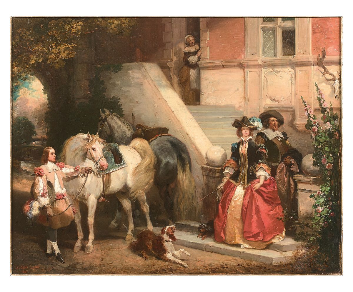 Eugène LAMI (1800-1890) Le départ pour la promenade à cheval
Huile sur toile, si&hellip;