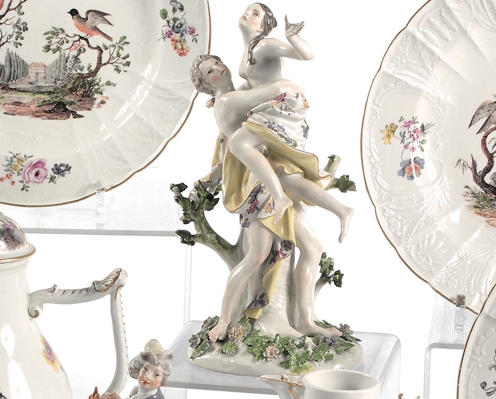 MEISSEN Group with polychrome decoration formed of two mythological characters l&hellip;