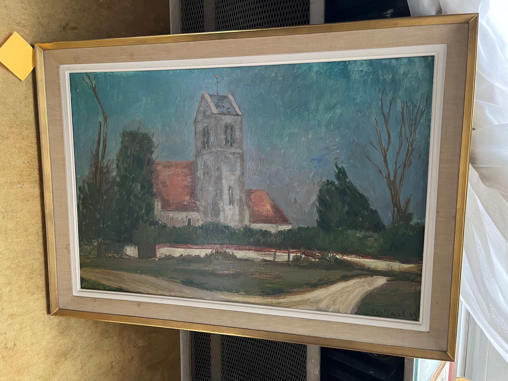 Christian Hugues CAILLARD (1899-1985) 教堂广场
布面油画，右下方有签名，日期为41。
54,5 x 81 cm