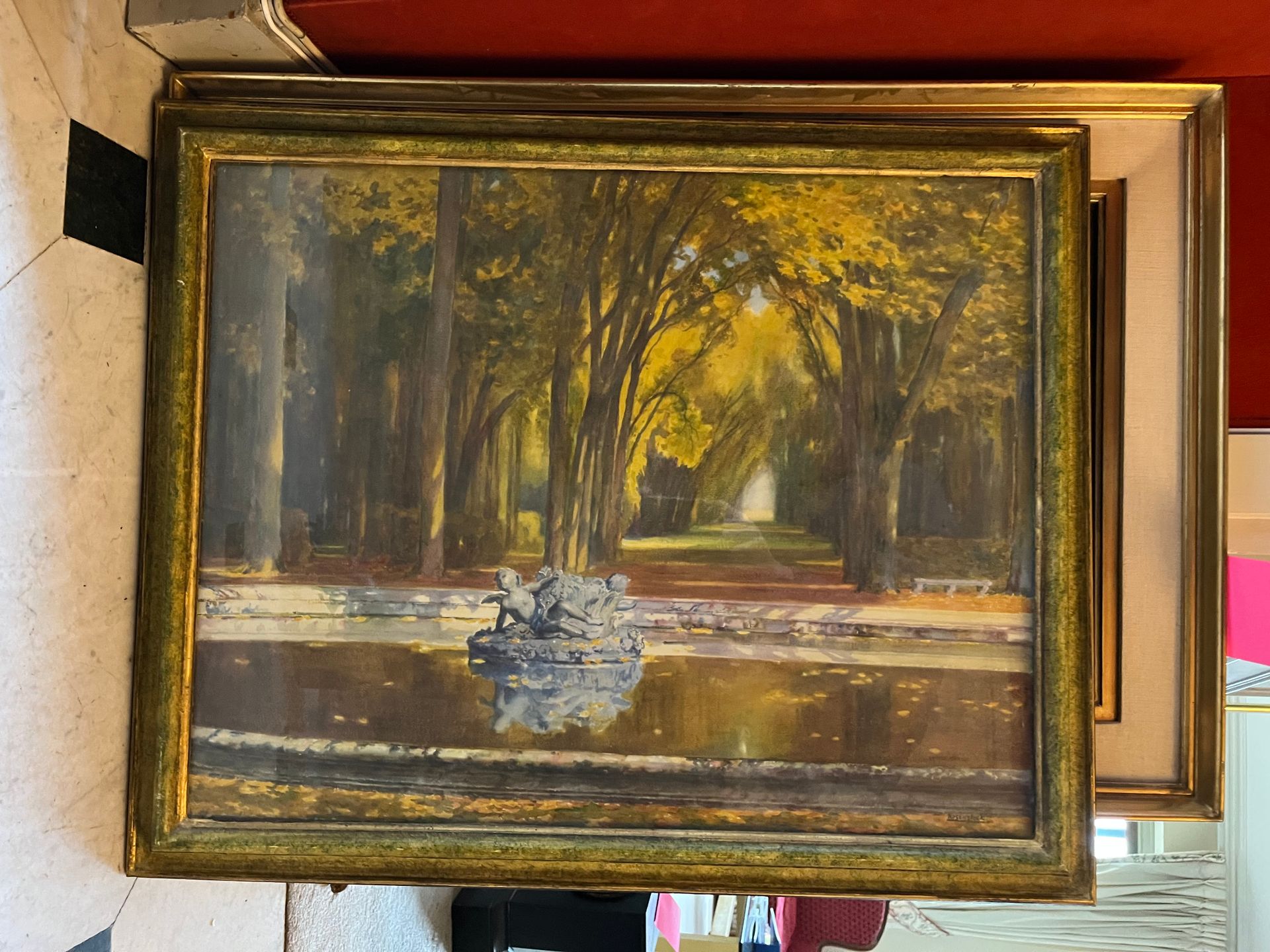 ROSENSTOCK (actif en Europe vers 1900) 大特里亚侬宫的盆地
粉彩画，右下角有签名。
48 x 61.5厘米