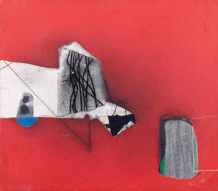 Adriano PIU (1954 -) «Lince - Forme» Collage et résine sur toile, signé en bas à&hellip;