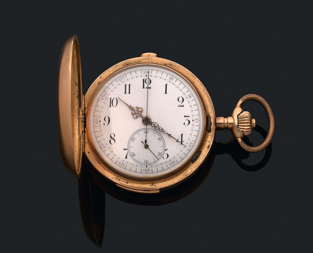 Null Orologio da tasca cronografo con ripetizione minuti in oro (750 ‰), quadran&hellip;