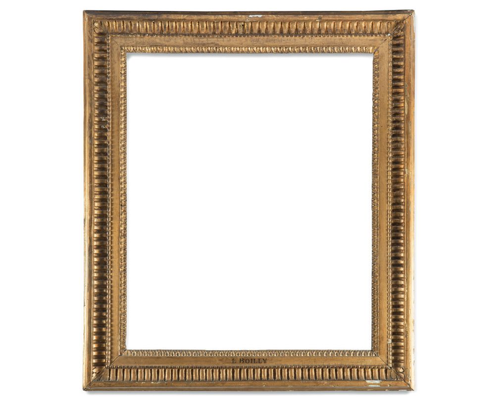 Null Carved and gilded wood frame decorated with canals, rais-de-coeur and pearl&hellip;
