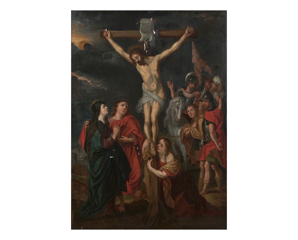 Ecole flamande du XVIIe siècle Pierre Paul RUBENS, d'après 耶稣受难
油画在面板上。
84,5 x 5&hellip;