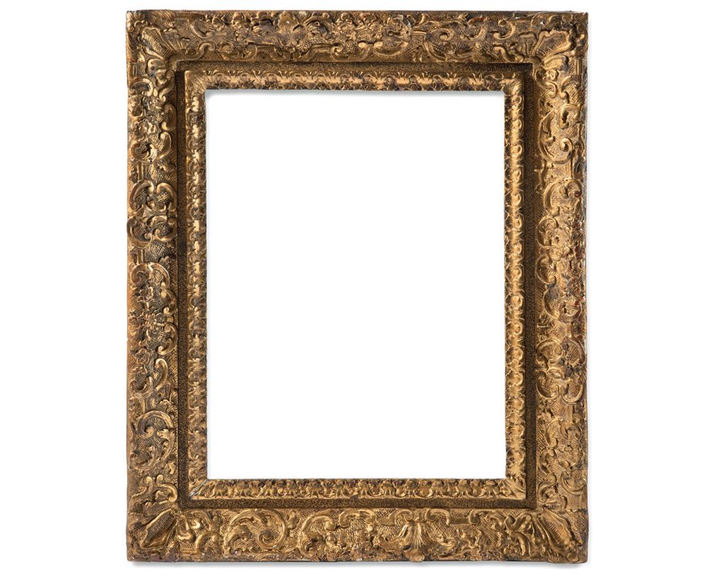 Null Carved and gilded limewood frame decorated with acanthus leaves, reserves.
&hellip;
