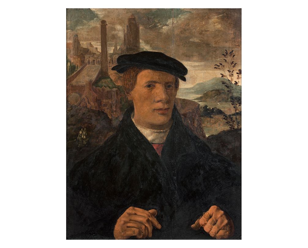 Jan van SCOREL, dans le goût de Retrato de hombre en un paisaje
Panel entarimado&hellip;