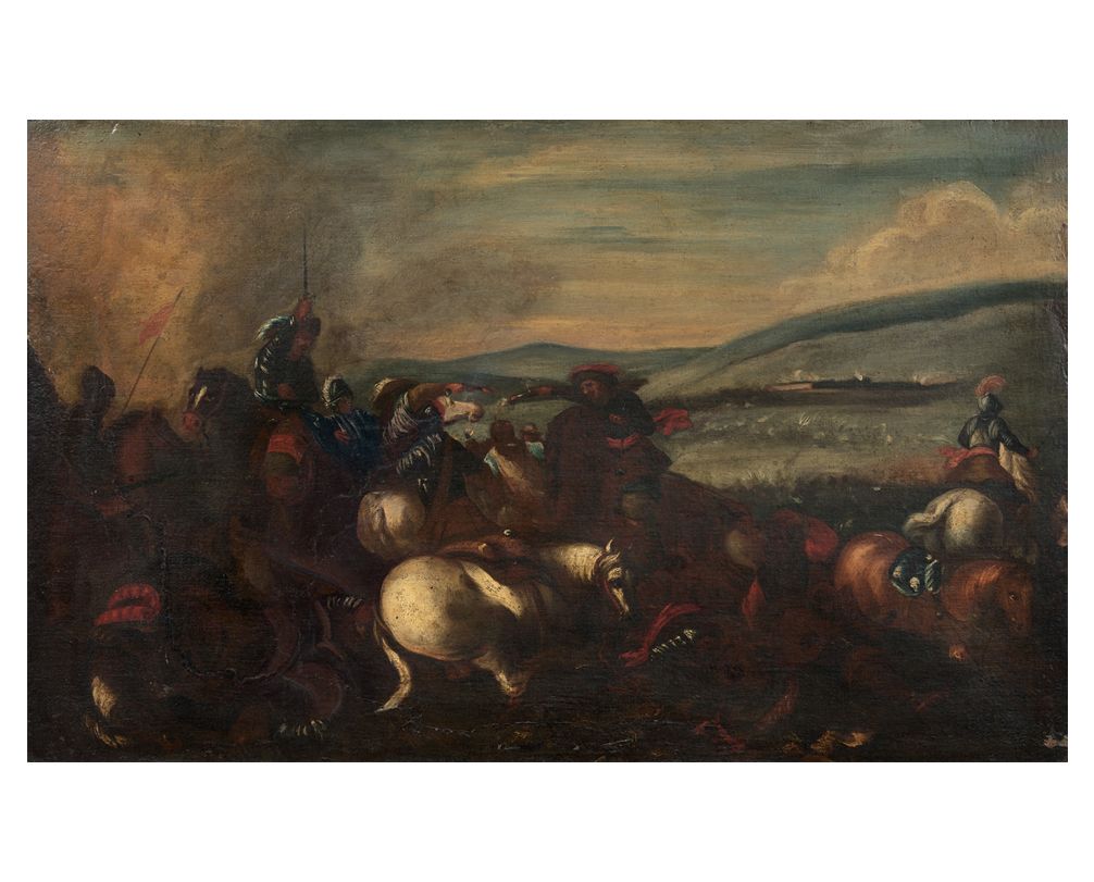 Jacques COURTOIS (1621-1676), entourage de Scène de bataille
Huile sur toile, re&hellip;