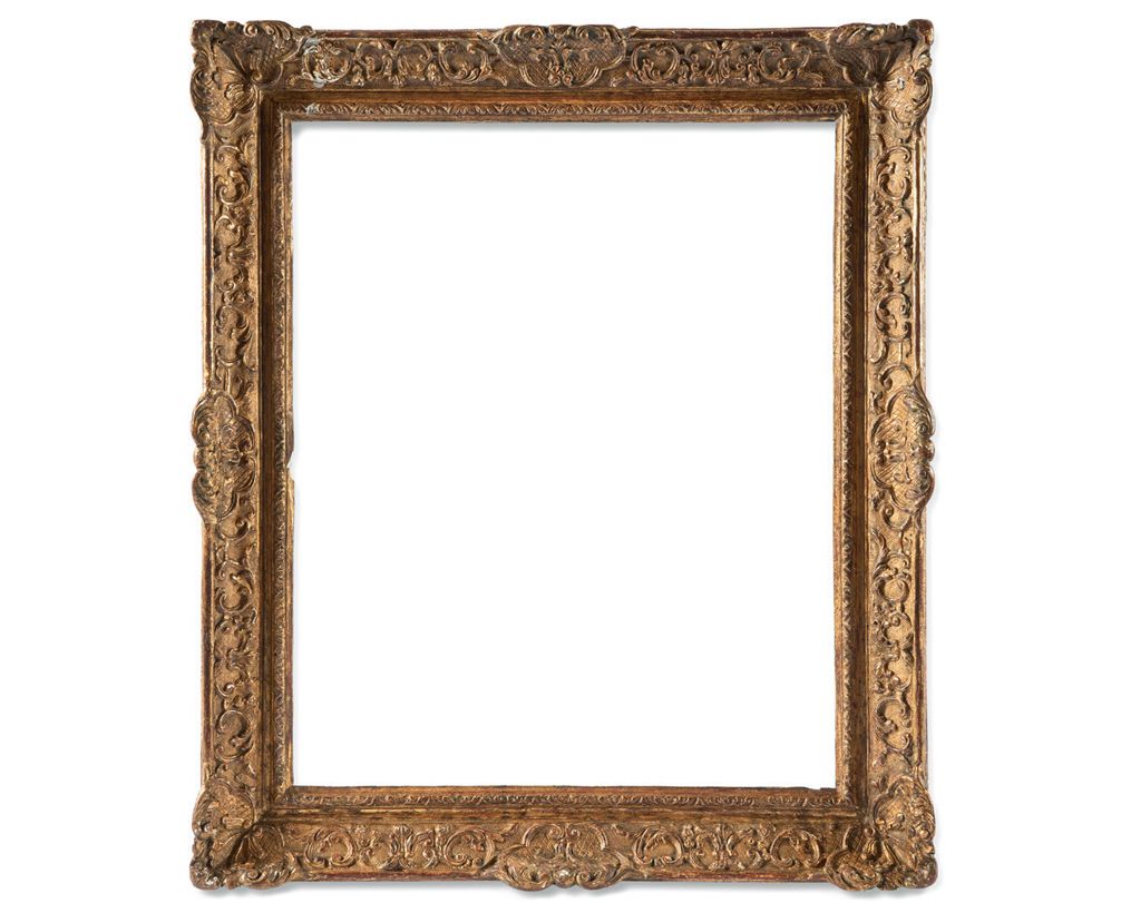Null Carved oak frame, gilded, with very fine decoration of rice grain, fleurons&hellip;
