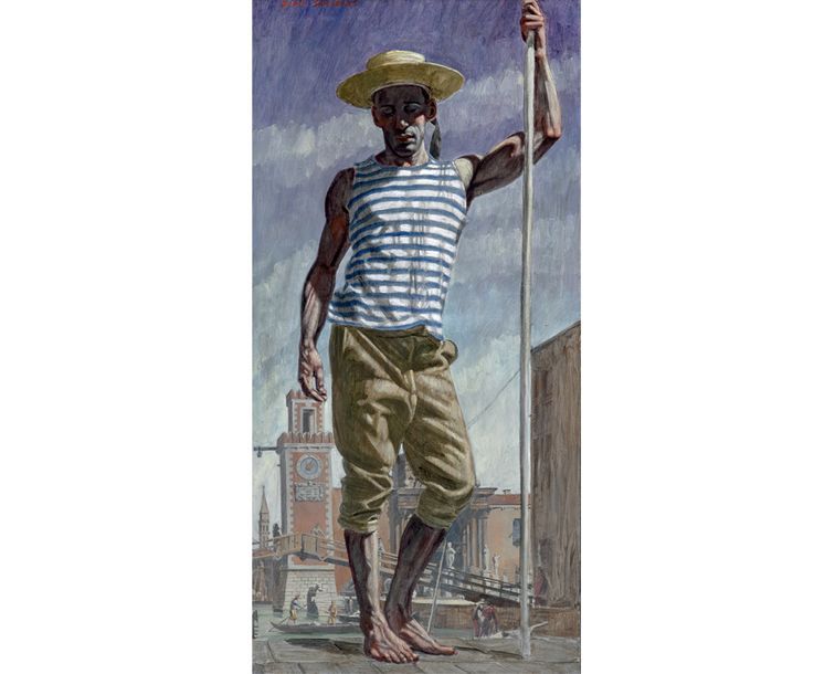 Bruce SARGEANT (1898-1938) alias Mark BEARD (1956) Le Gondolier
Huile sur toile,&hellip;