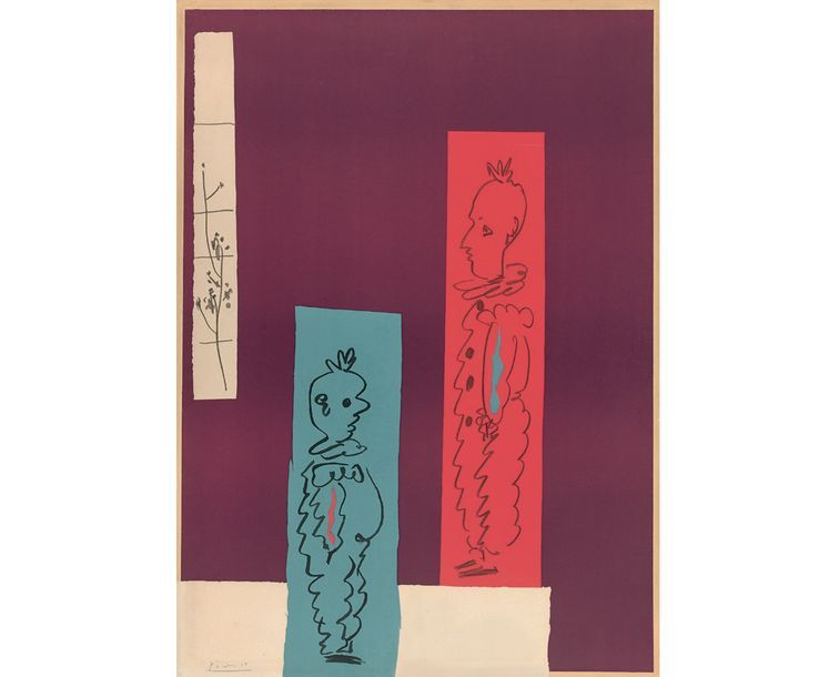 Pablo Picasso (1881-1973) Deux Clowns. 28 mars 1954
Lithographie en couleurs, si&hellip;