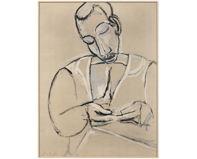 Pablo PICASSO (1881-1973), d'après Homme en buste
Photolithographie pour une aff&hellip;