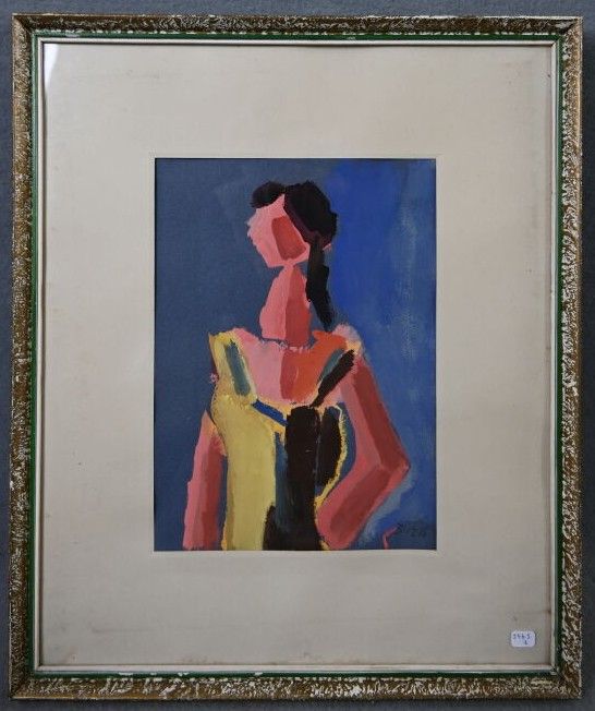 Null Atribuido a Marc DULOUT (1899-1974), "Portrait de femme en buste", Dibujo a&hellip;