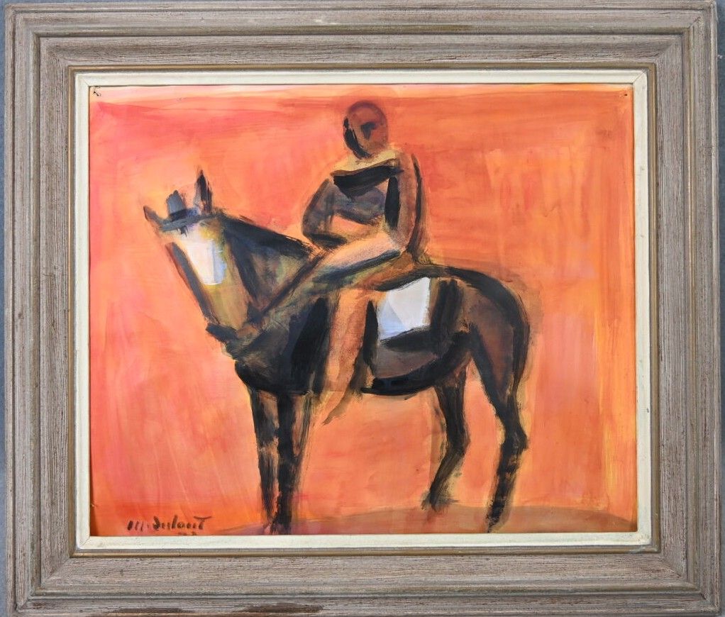 Null Marc DULOUT (1899-1974), "Cavalier", disegno su carta firmato in basso a si&hellip;