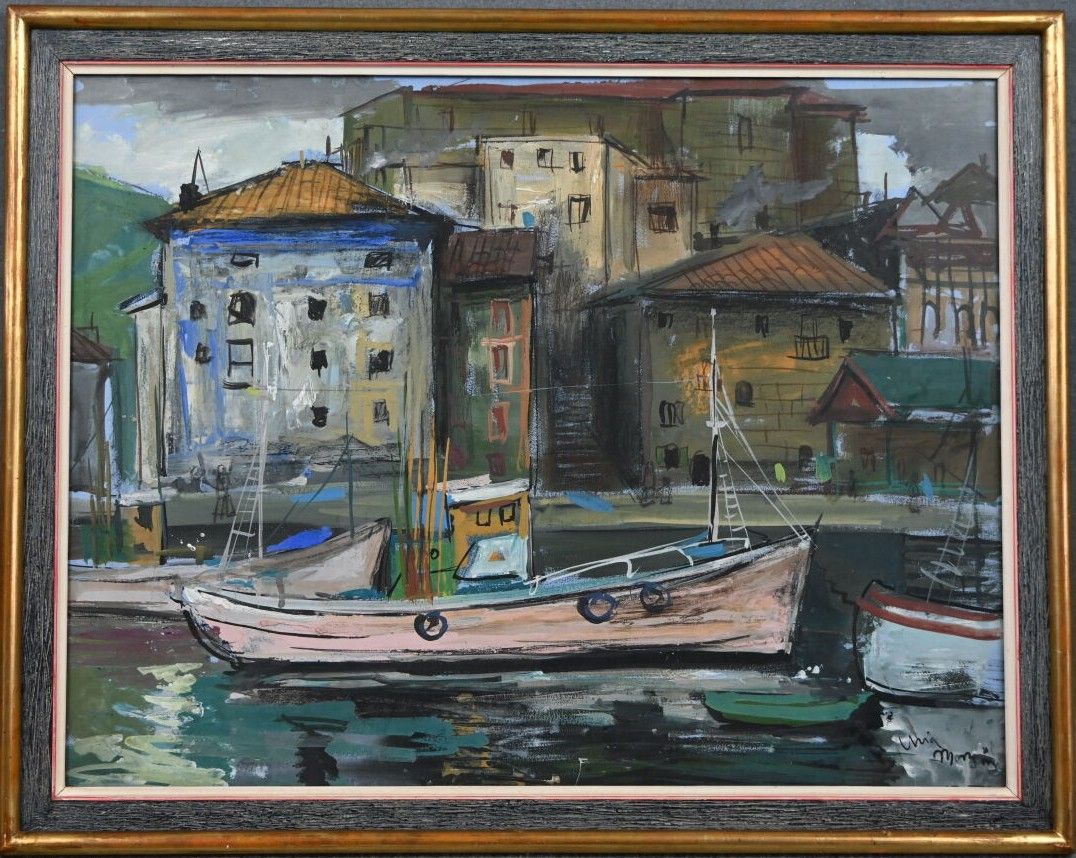 Null URIA MONZON Antonio (1929-1996), "Port de San Juan De Pasajes en Espagne", &hellip;