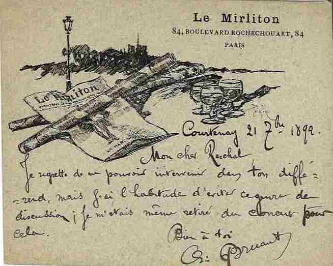 Null Aristide BRUANT

Carte autographe signée.

27 septembre 1892. Carte autogra&hellip;