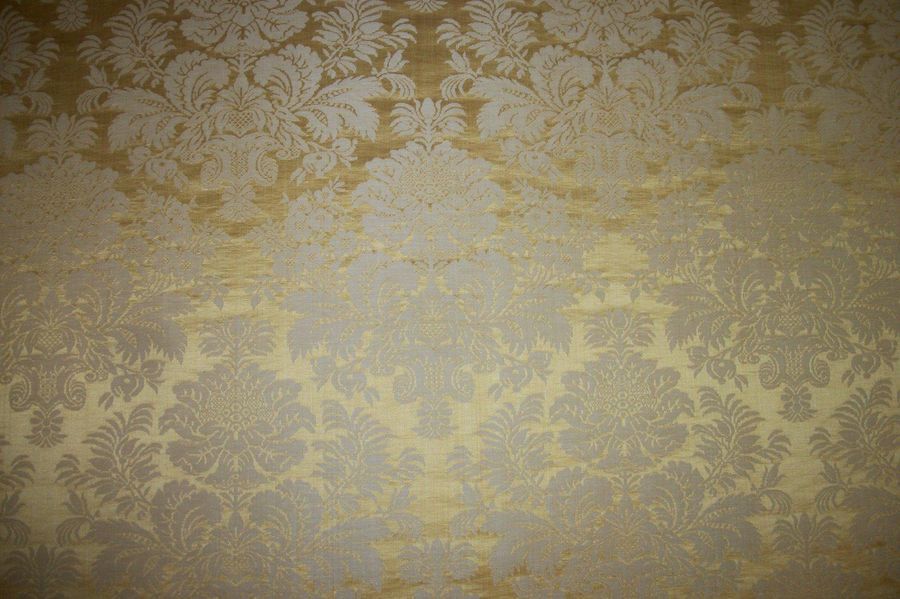 Maison Tissage Noël Fleury silk-mixed damask, 18th century style, gold yellow sa&hellip;