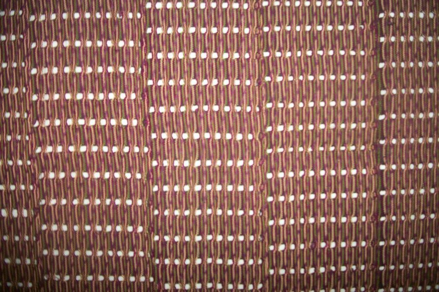 Null 阿索奥克腰布，尼日利亚约鲁巴语，黄、红、绿条纹棉布，镂空，饰有附加纬线。1, 83 x 1, 13米