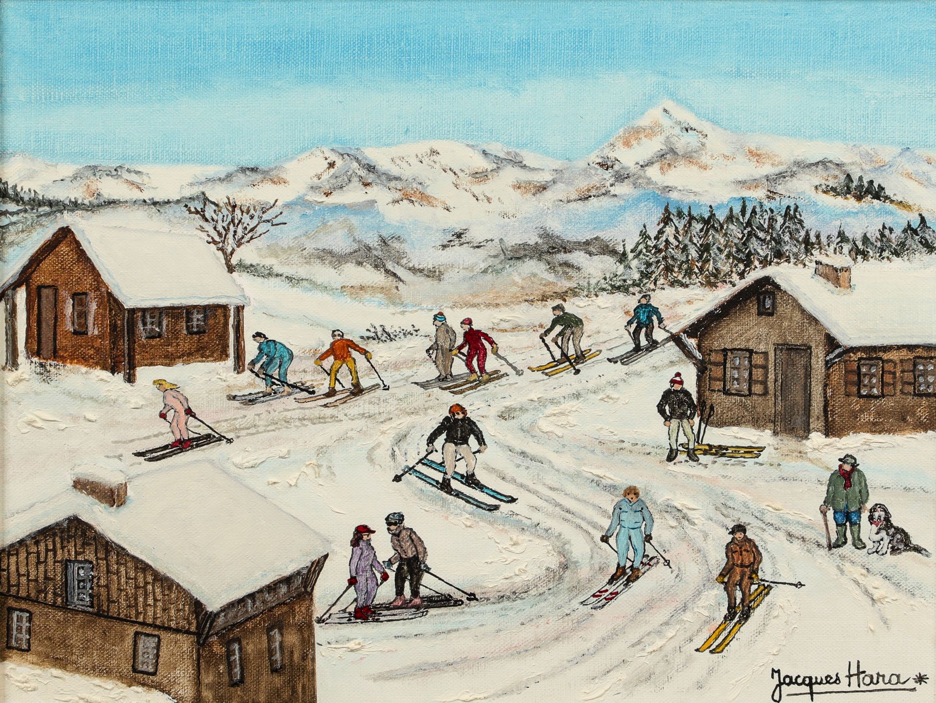 Null Jacques HARA (Né en 1933)
Skieurs
Huile sur toile, signée en bas à droite
2&hellip;