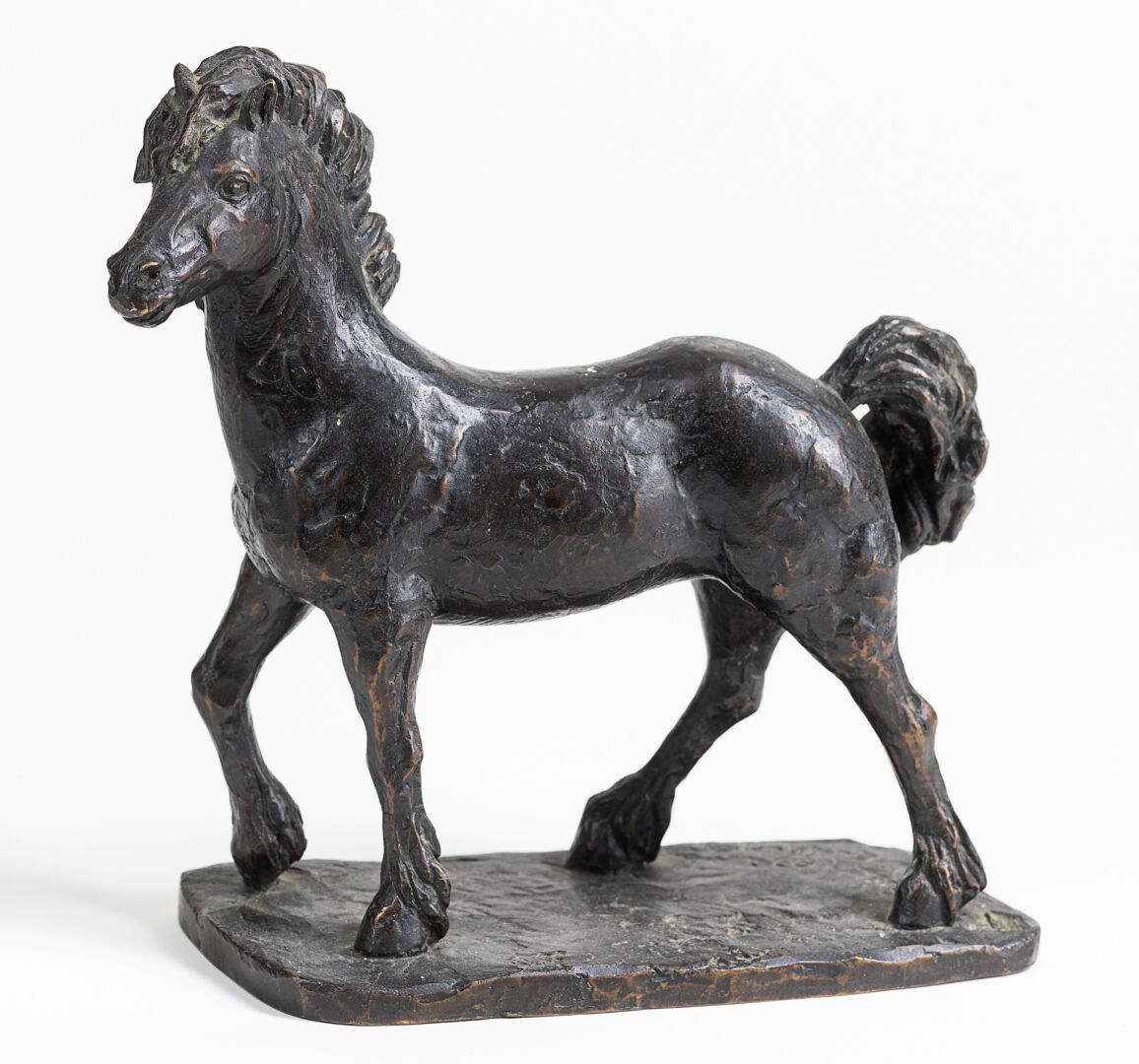Null Maurice GUILLAUME "Cheval Frison" Bronze, 99, 23x21cm.