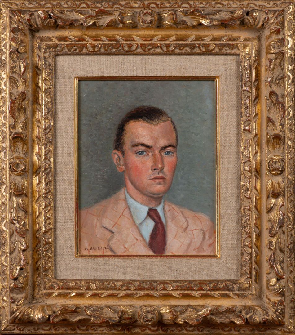 Null André HAMBOURG (1909-1999) «Portrait de Monsieur MARLAIS» HSP, SBG, 23.5x19&hellip;