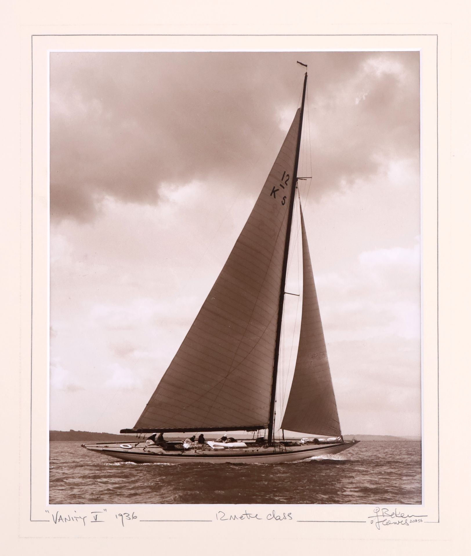 Null BEKEN of COWES, Vanity V de 1936, 12 metre class, tirage argentique titré e&hellip;