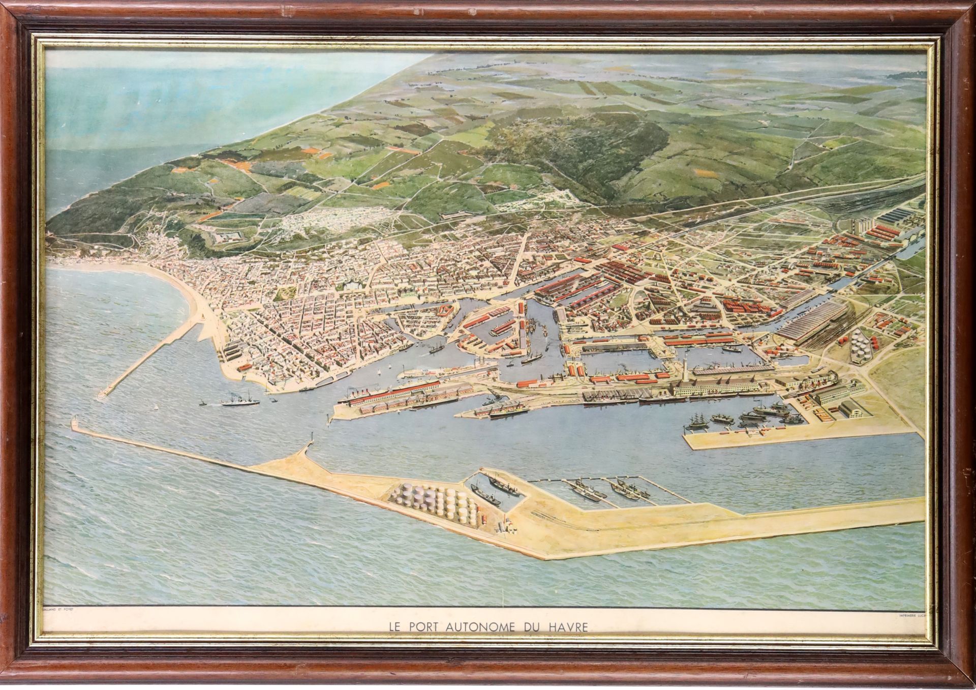 Null GALLAND POYET (Xxe siècle), Le Port autonome du Havre, lithographisches Far&hellip;