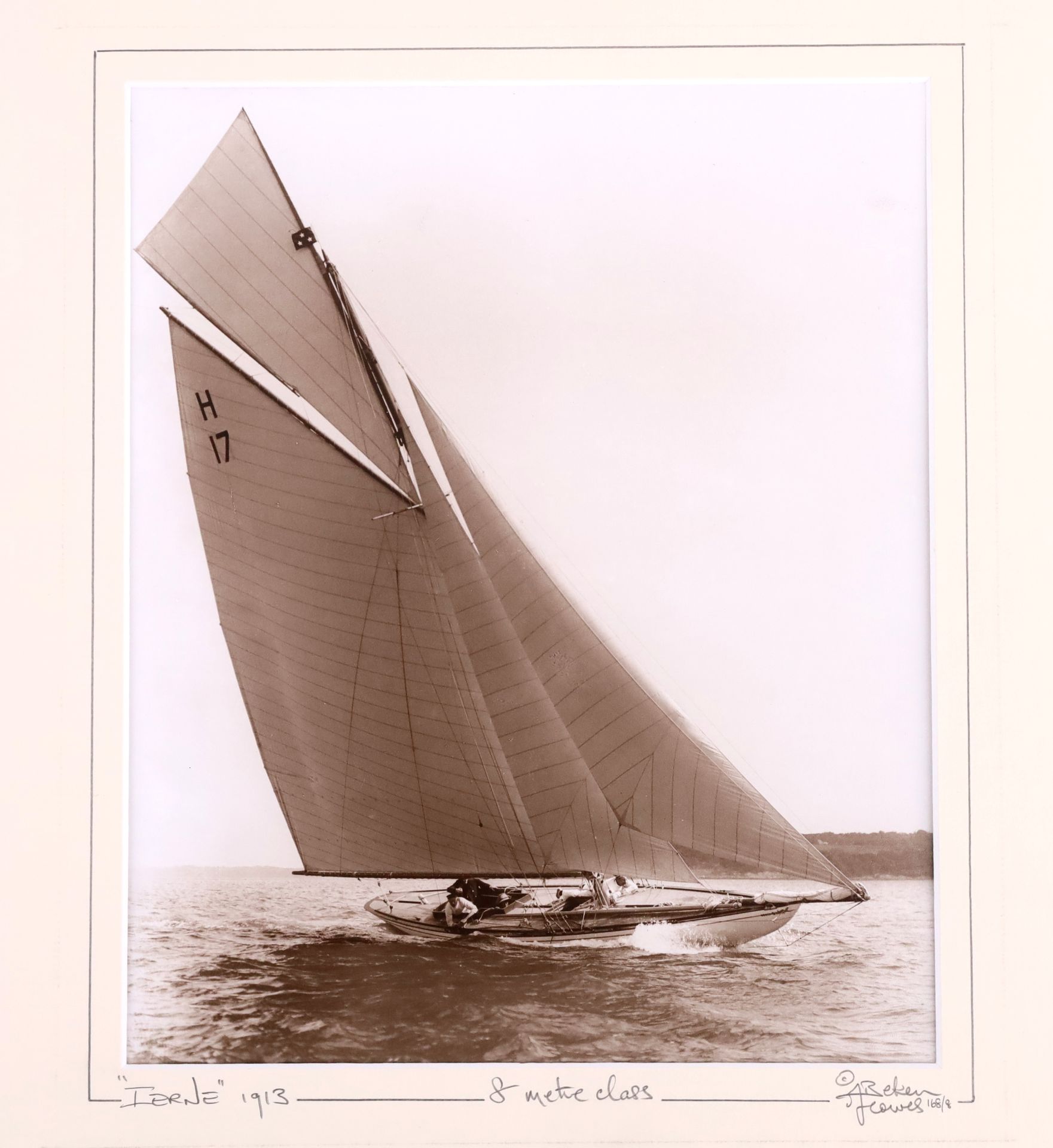 Null BEKEN of COWES, Ierne of 1913, 8 meter class, silver print titled lower lef&hellip;