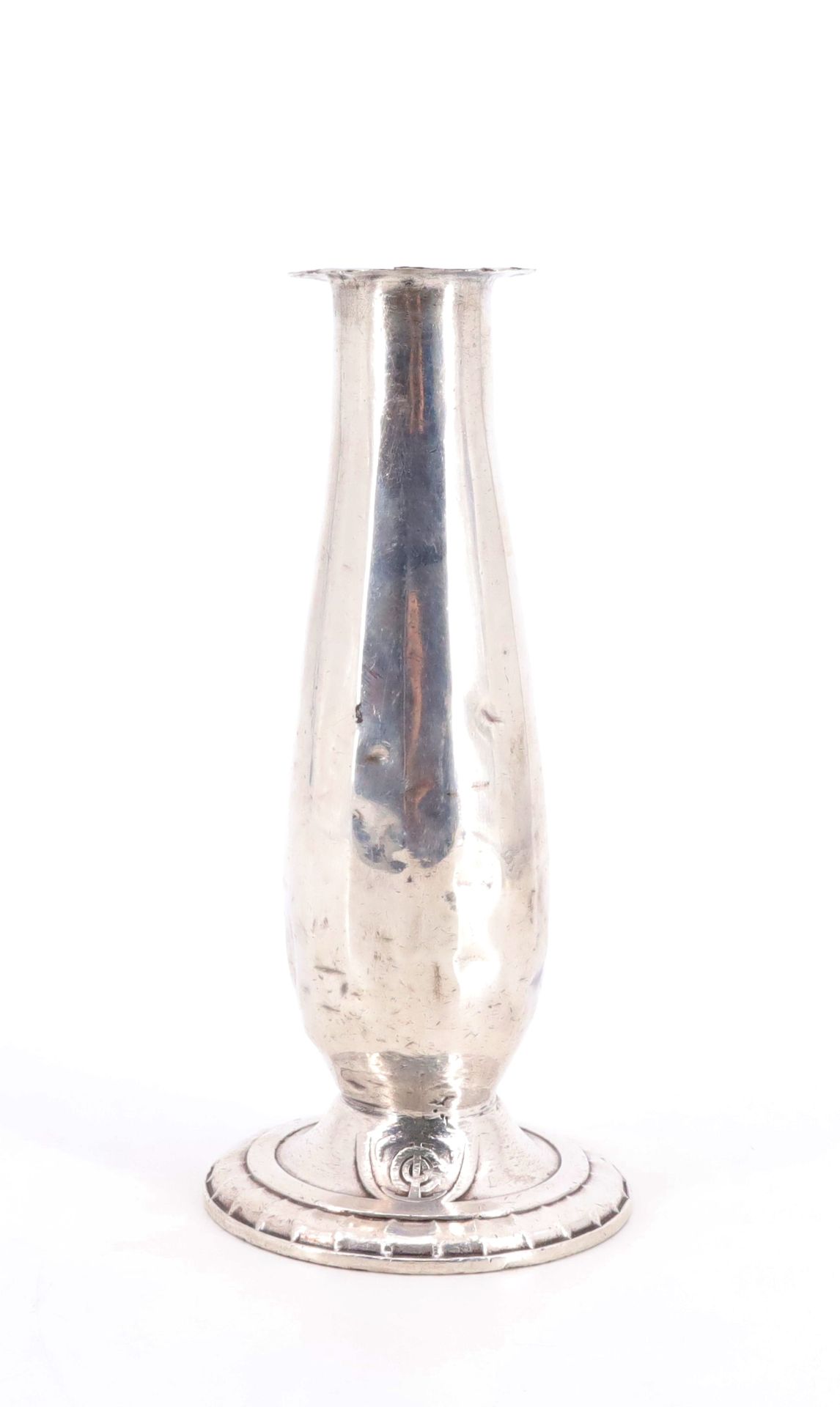 Null CGT Ile de France 1927 - Vase soliflore en métal argenté Christofle, fût à &hellip;