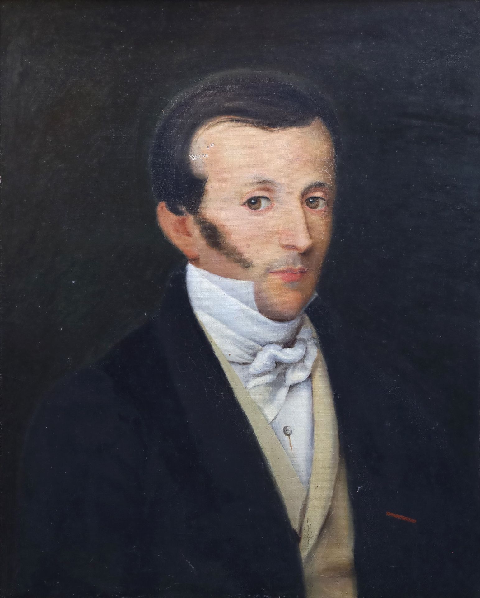 Null Ecole française du XIXe siècle, Portrait d'homme, huile sur toile - 61 cm x&hellip;