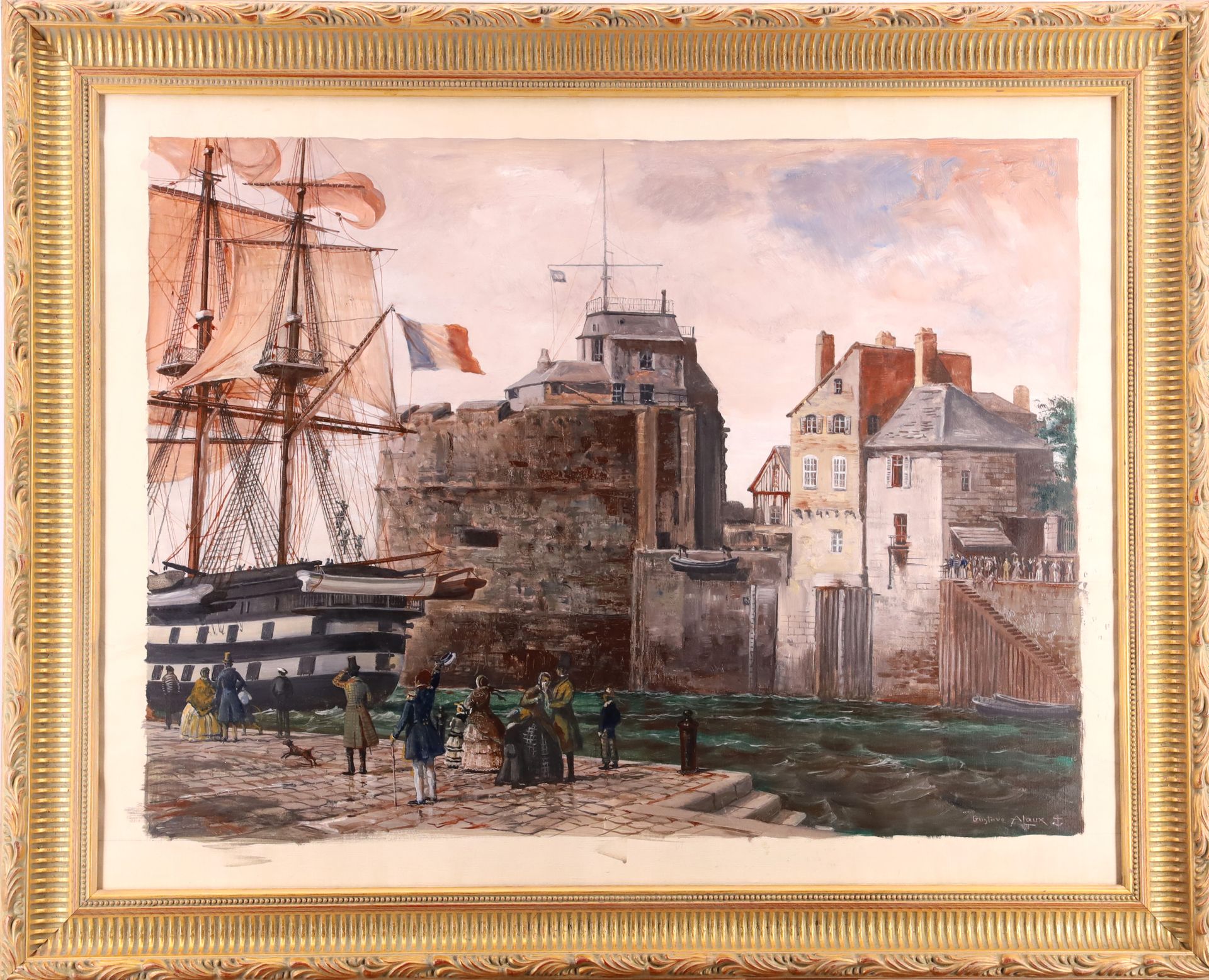 Null Gustave ALAUX (1887-1965) (Peintre officiel de la Marine), Vaisseau partant&hellip;