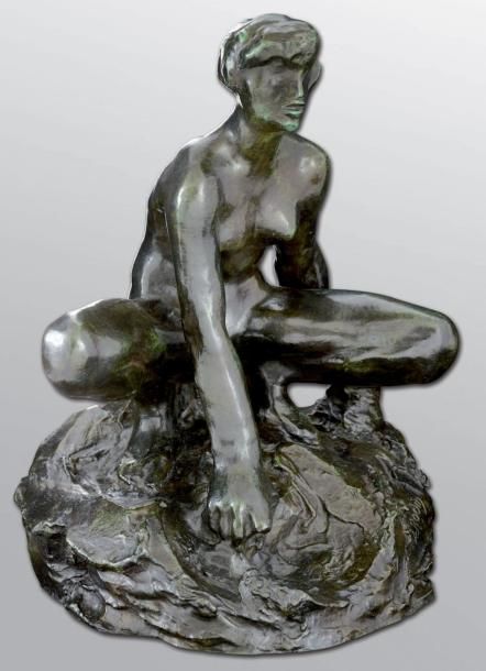 RODIN Auguste (1840-1917) "Baigneuse accroupie, étude avec bras, grand modèle" B&hellip;