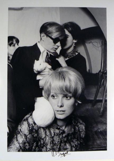 BUGAT Jean-Jacques (1938) Catherine Deneuve, Andy Warhol et Edie Sedgwick. Tirag&hellip;