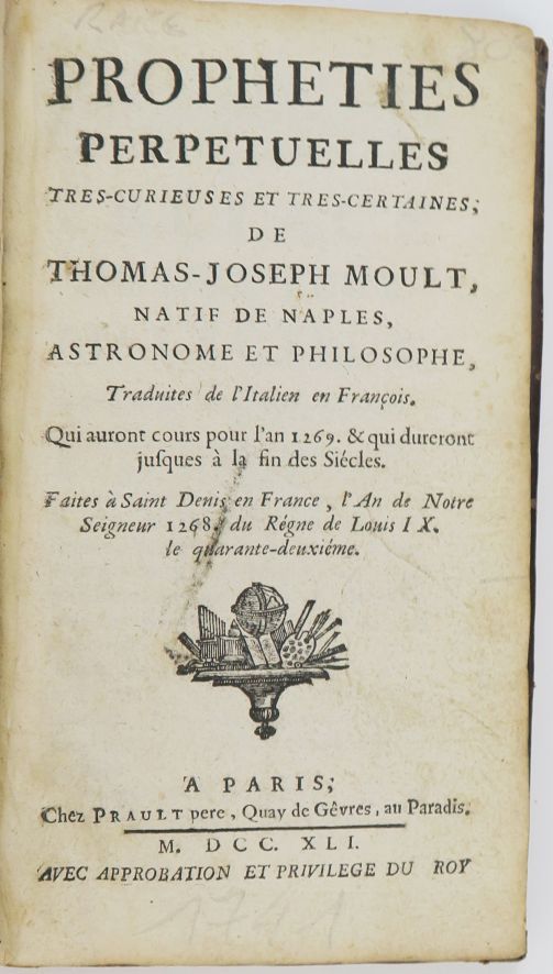 Null 莫特（Thomas Joseph）。那不勒斯人、天文学家和哲学家托马斯-约瑟夫-穆尔特的预言永久非常好奇和非常确定，从意大利语翻译成法语。这将是126&hellip;