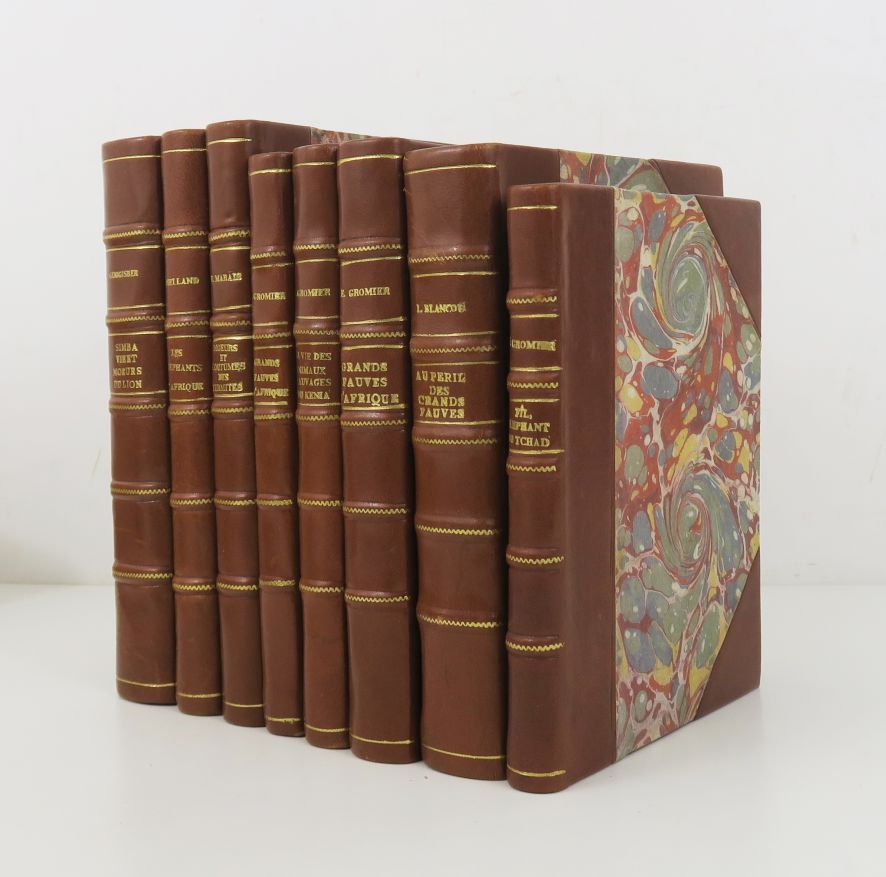 Null Wild animals. Set of 8 volumes in-8 in uniform half tan binding with corner&hellip;