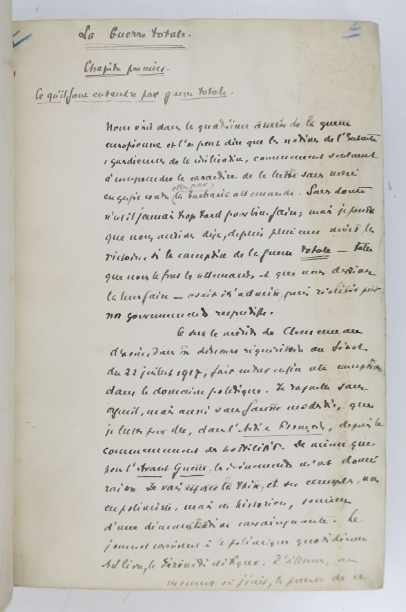 Null DAUDET (Léon). [Manuscrito]. La Guerre Totale. 1918.

Manuscrito in-folio c&hellip;
