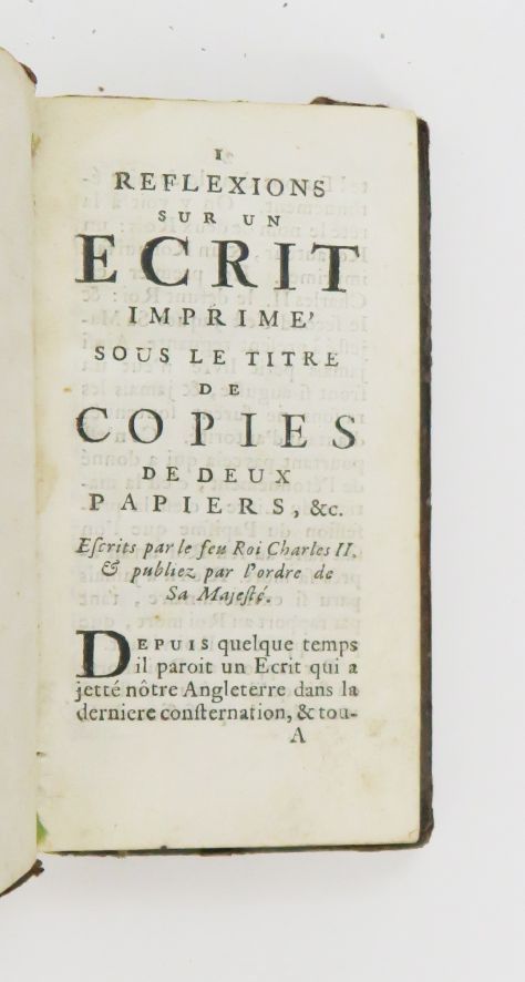 Null [Charles II]. Reflections on a writing printed under the title of copies of&hellip;