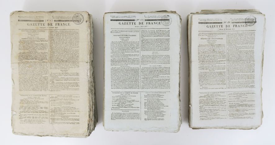 Null Gazette de France. Anno 1813 completo, 365 numeri dal n°1 (1 gennaio 1813) &hellip;