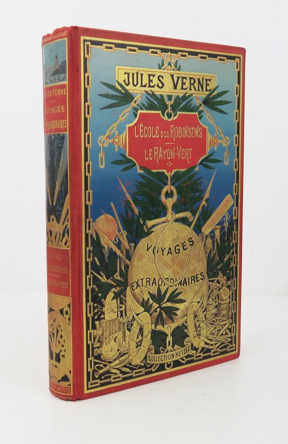 Null VERNE（儒勒）。罗宾逊学校 - Le Rayon vert.巴黎，Hetzel, [c. 1901].

Cartonnage au globe &hellip;
