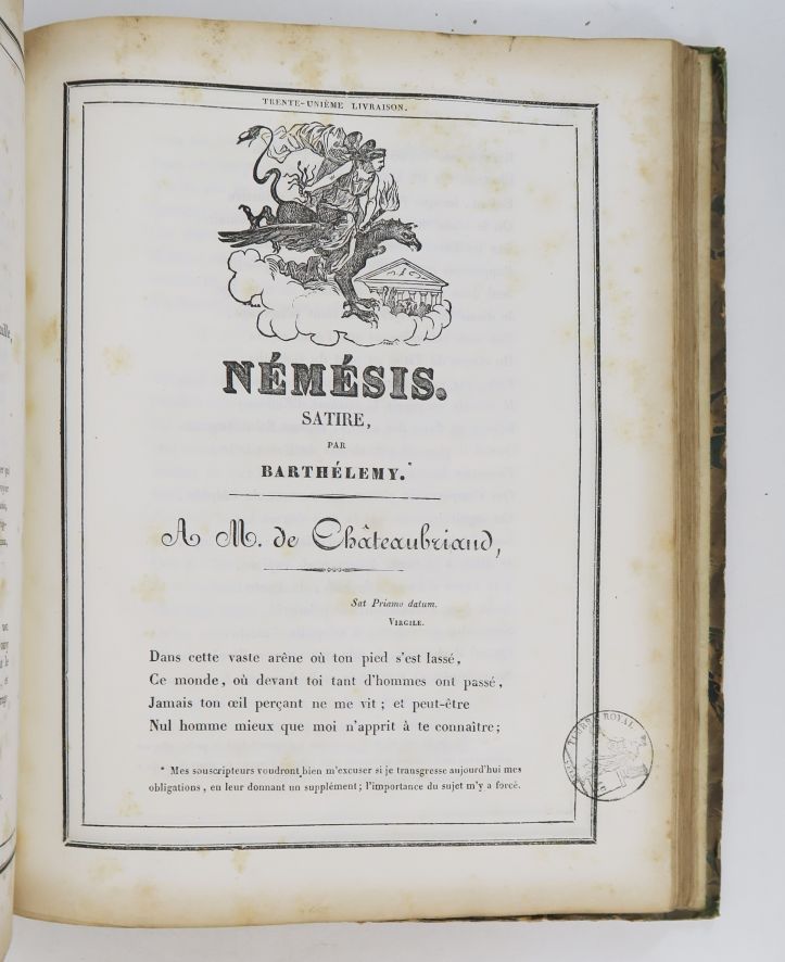 Null BARTHELEMY (Auguste-Marseille). Némésis, sátira semanal. París, Perrotin, e&hellip;