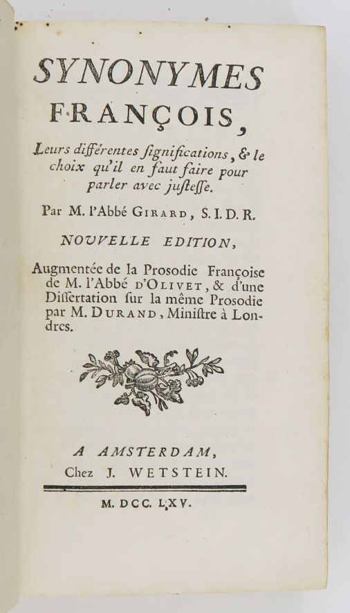 Null GIRARD (Abbé). French Synonyms [...] New edition, increased by the French P&hellip;