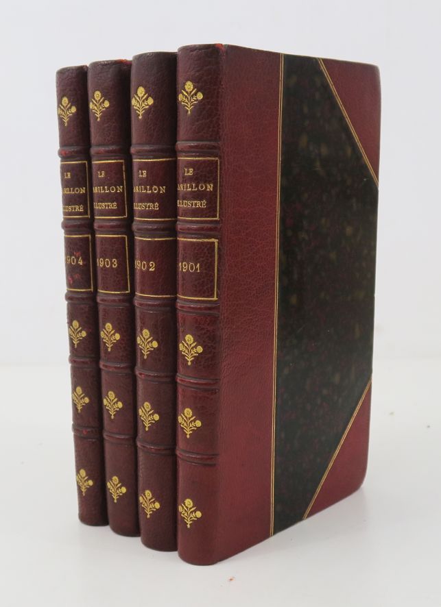 Null Carillon illustré (Le).每月回顾。巴黎，L. Borel, 1901-1904。

4卷12开本，半酒红色摩洛哥语，带拐角，书脊&hellip;