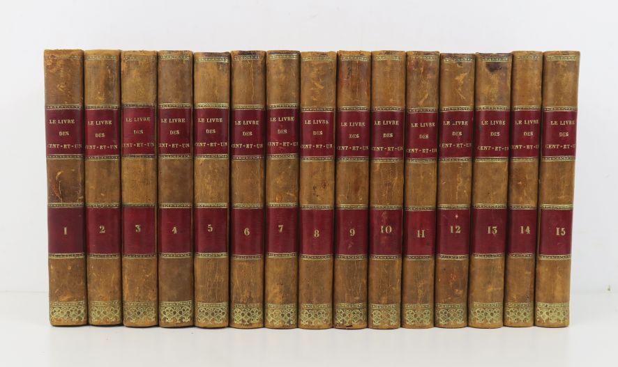 Null 集体的。巴黎，或分-合-恩的生活。巴黎，Ladvocat，1831-1834。

15卷，8开本。半部金黄色基调，光滑的书脊下有镀金的胭脂和楣条，红色&hellip;