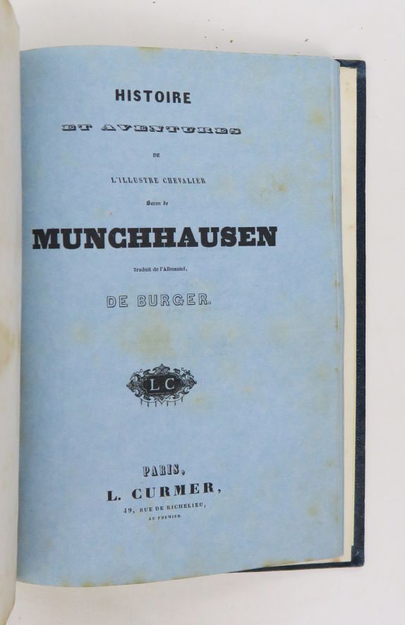 Null BÜRGER (Gottfried August).著名的蒙克豪森骑士男爵的历史和冒险。巴黎，库尔默，1842年。

8开本（17 x 26.8厘米）&hellip;