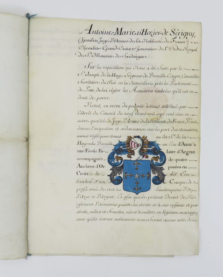 Null LA HAYE (Joseph de). Armas y escudo de Joseph de La Haye, señor de Breuille&hellip;