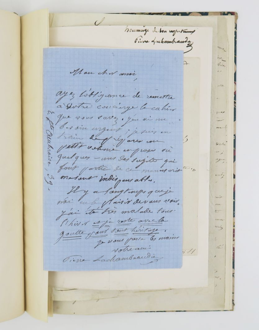 Null Périgord - LACHAMBEAUDIE（皮埃尔）。手稿[装订背面的标题]。巴黎，布鲁塞尔，1849-1854年及以后。

小对开本(30,1&hellip;